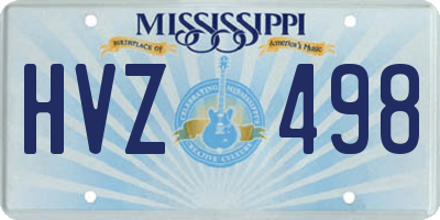 MS license plate HVZ498