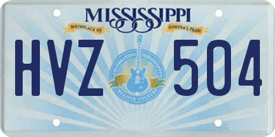 MS license plate HVZ504