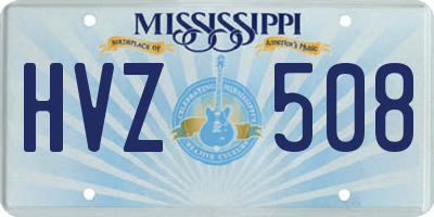 MS license plate HVZ508