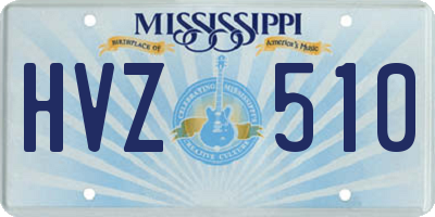 MS license plate HVZ510