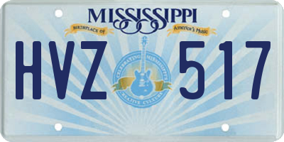 MS license plate HVZ517