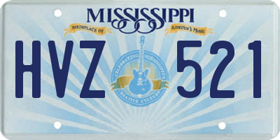 MS license plate HVZ521