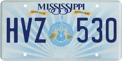 MS license plate HVZ530