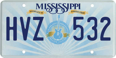 MS license plate HVZ532