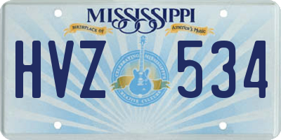 MS license plate HVZ534