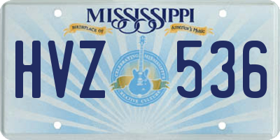 MS license plate HVZ536