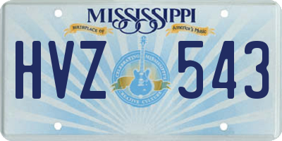 MS license plate HVZ543