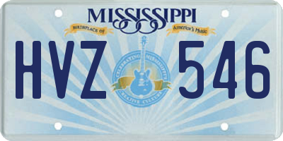 MS license plate HVZ546