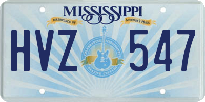 MS license plate HVZ547