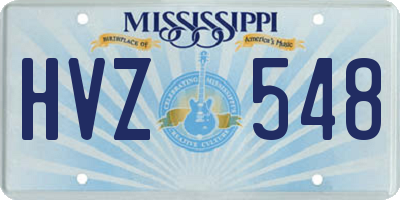 MS license plate HVZ548