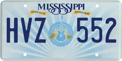 MS license plate HVZ552