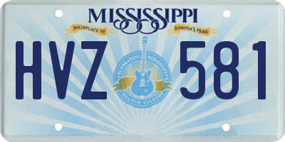 MS license plate HVZ581