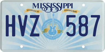 MS license plate HVZ587