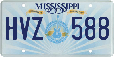 MS license plate HVZ588