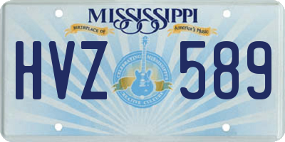 MS license plate HVZ589