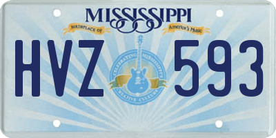 MS license plate HVZ593