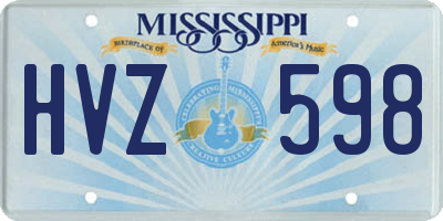 MS license plate HVZ598