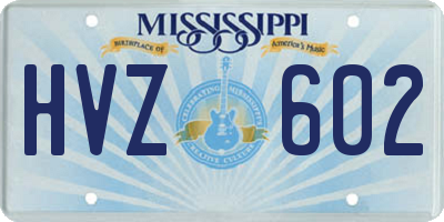 MS license plate HVZ602