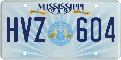 MS license plate HVZ604