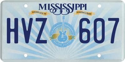 MS license plate HVZ607