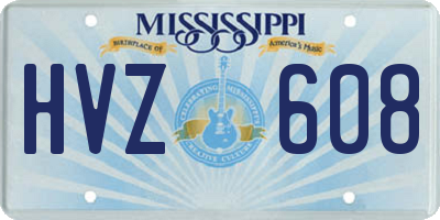 MS license plate HVZ608