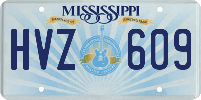 MS license plate HVZ609