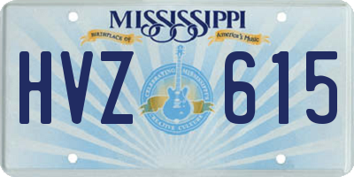 MS license plate HVZ615