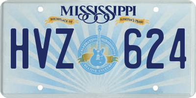 MS license plate HVZ624