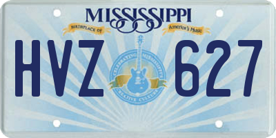 MS license plate HVZ627