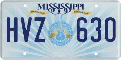 MS license plate HVZ630