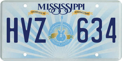 MS license plate HVZ634