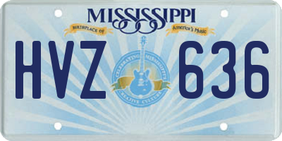 MS license plate HVZ636