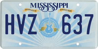 MS license plate HVZ637