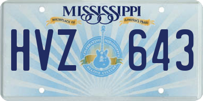 MS license plate HVZ643