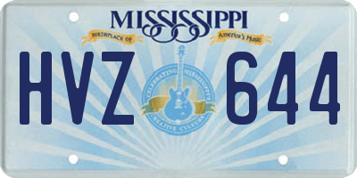 MS license plate HVZ644