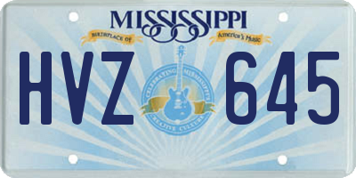 MS license plate HVZ645