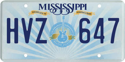 MS license plate HVZ647