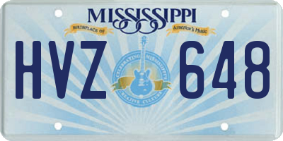 MS license plate HVZ648