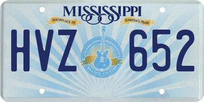 MS license plate HVZ652