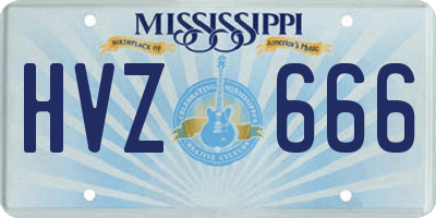 MS license plate HVZ666