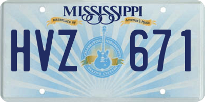 MS license plate HVZ671