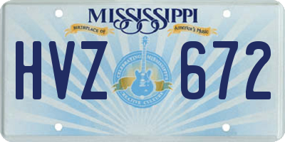 MS license plate HVZ672