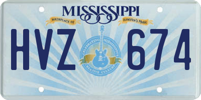 MS license plate HVZ674