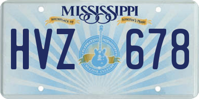 MS license plate HVZ678
