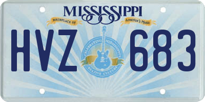 MS license plate HVZ683