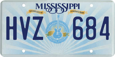 MS license plate HVZ684