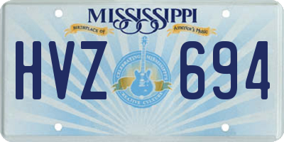 MS license plate HVZ694