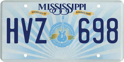 MS license plate HVZ698