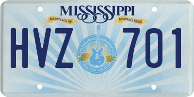 MS license plate HVZ701
