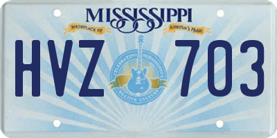 MS license plate HVZ703